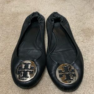 Tory Burch Signature Black Ballet Flats Size 8
